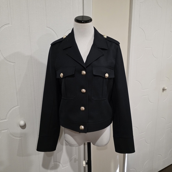 Reiss Black Jaque Cropped Jacket 6 $ 440 - Picture 6 of 8